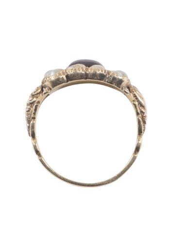 Ca. 1820 - Georgian ring garnets and pearls - Image 5