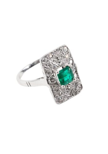 Ca. 1920 – Art déco ring with emerald - Image 3