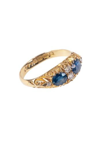 Dated 1912 – Edwardian ring with sapphires - Image 3
