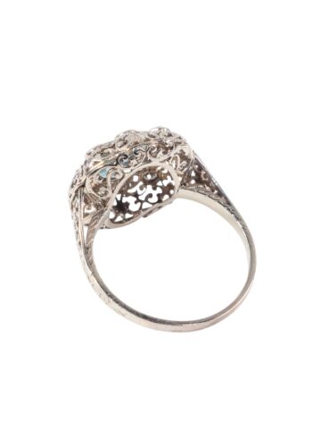 Ca. 1940 – Aquamarine ring with diamonds - Image 4