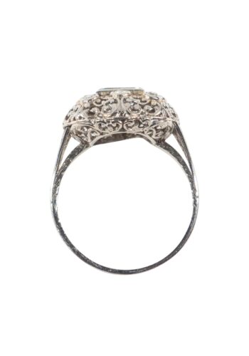 Ca. 1940 – Aquamarine ring with diamonds - Image 5