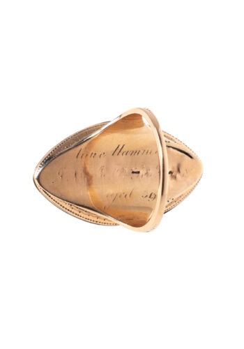 Ca. 1780 - 18 ct. Gold Ring Grisaille painting with Enamel Georgian England - Image 4