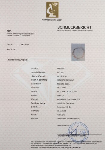 5,98 ct. Tennis bracelet in white gold - Image 7