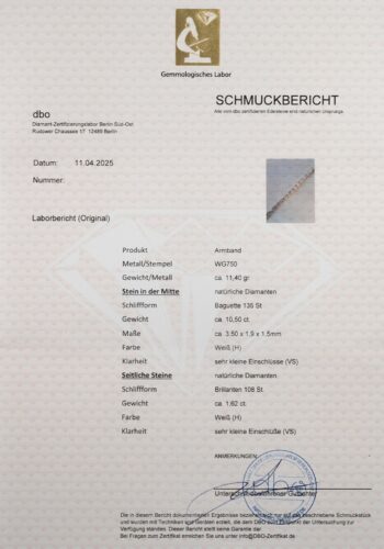 12,12 ct. Tennis bracelet in white gold - Image 7