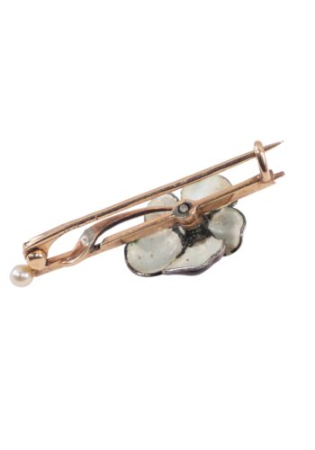 Ca. 1900 - Art Nouveau brooch with diamond - Image 3