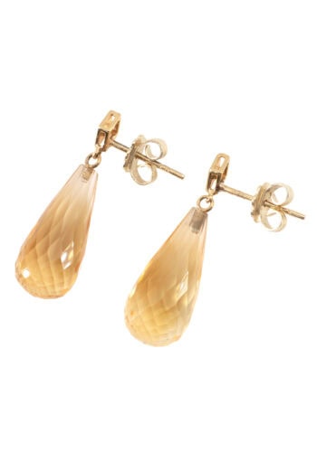 Ca. 1980 - Citrine earrings with diamonds - Image 3