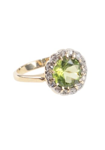 Ca. 1930 - Peridot ring with diamonds - Image 3