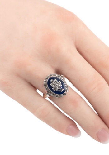 Ca. 1880 – Ring with flower basket - Image 3