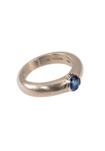 Ca. 1990 – Band ring with sapphire - Image 3
