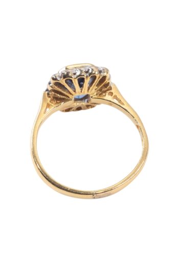 Dated 1988 - Vintage ring with diamonds and sapphire - Image 4