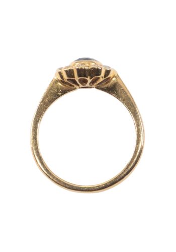Dated 1997 – Vintage entourage ring with sapphire and diamonds - Image 5