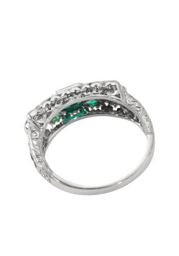 Ca. 1980 – Vintage emerald ring with diamonds - Image 4