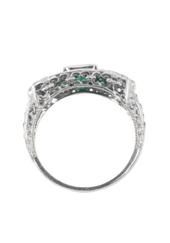 Ca. 1980 – Vintage emerald ring with diamonds - Image 5