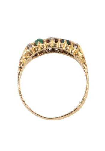 Dated 1904 – Ring with diamonds and emerald - Image 5