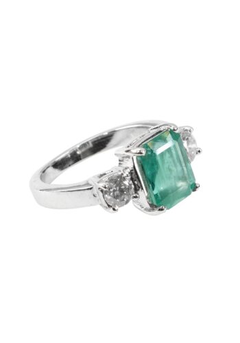 Ca. 1980 – Vintage emerald ring with diamonds - Image 3