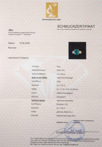 Ca. 1970 – Vintage ring with emerald and diamonds - Image 6