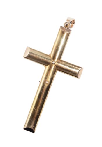 Ca. 1860 – Biedermeier cross with glass pearl - Image 3
