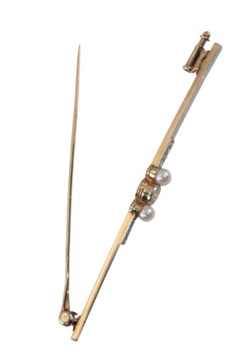 Ca. 1900 – bar brooch in gold - Image 3