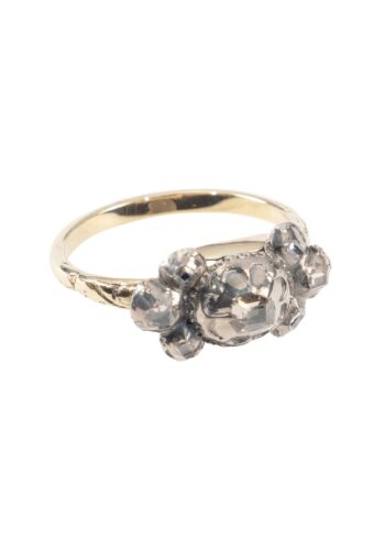 Ca. 1790/1900 – Diamond ring in silver and gold - Image 3