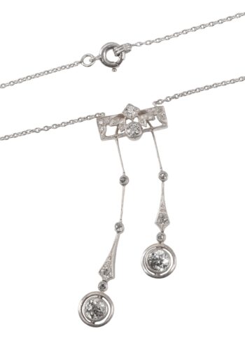 Ca. 1920 - Art Déco necklace with diamonds - Image 3