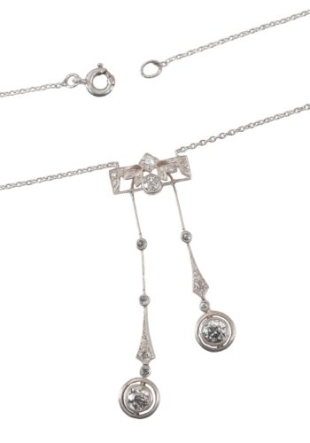 Ca. 1920 - Art Déco necklace with diamonds - Image 4