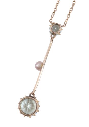 Ca. 1910 - Necklace with aquamarine - Image 4