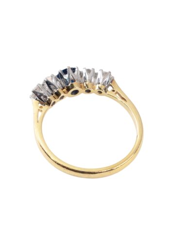 Dated 1991 – Gold ring with sapphire and diamonds - Image 4