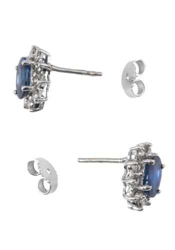 Ca. 1980 – Vintage cluster earrings with sapphire and diamonds - Image 4