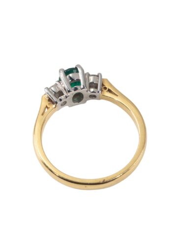Dated 1997 – Trilogy ring with diamonds and emerald - Image 4
