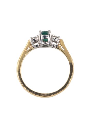 Dated 1997 – Trilogy ring with diamonds and emerald - Image 5