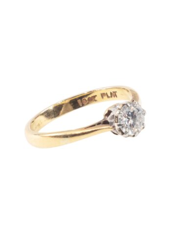 Ca. 1950 – Vintage engagement ring with diamond solitaire - Image 3