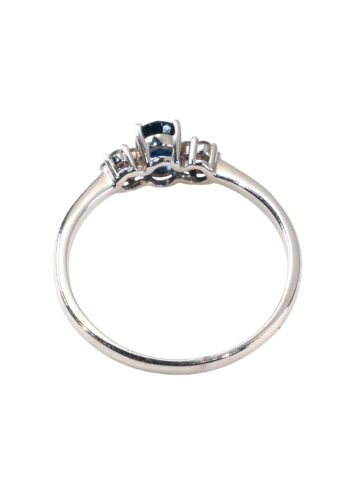 Ca. 1980 - Trilogy ring with sapphire and diamonds - Image 4