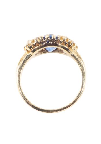 Ca. 1900 - Victorian ring with sapphire - Image 5