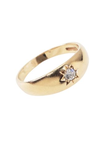 Dated 1964 – Band ring with one diamond - Image 3