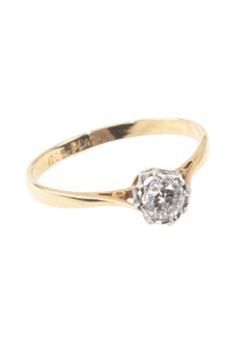 Ca. 1950 – Engagement ring with diamond solitaire - Image 3