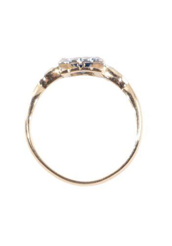 Ca. 1930 – Art Déco ring with sapphire and diamonds - Image 5