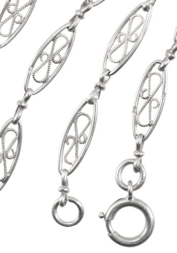 Ca. 1890 – Art Nouveau longguard silver chain - Image 4