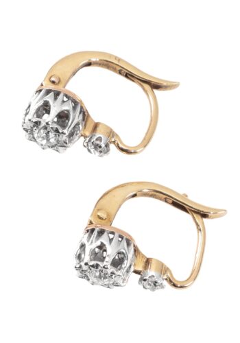 Ca. 1900 – Earrings “ Dormeuse” with diamonds - Image 3