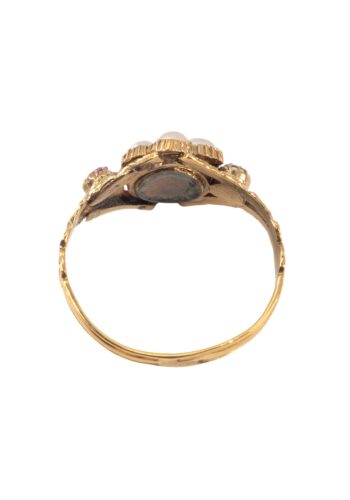 Ca. 1870 – Victorian ring with rubies and pearls - Image 4