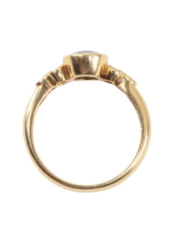 Ca. 1980 - Vintage sapphire ring with diamonds - Image 5