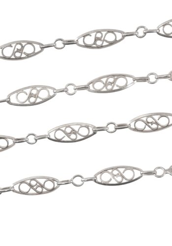 Ca. 1890 – Art Nouveau longguard silver chain - Image 3