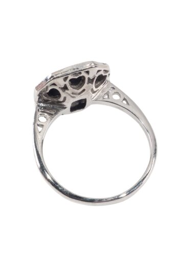 Ca. 1920 – Art déco ring with diamonds and onyx - Image 4