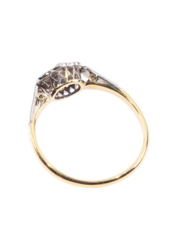 Ca. 1920 – Art déco ring with diamonds and sapphire - Image 4