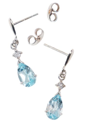 Ca. 1980 – Earrings with aquamarines - Image 4