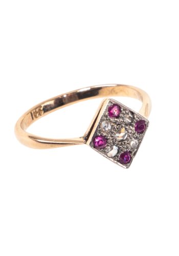 Ca. 1920 - Ring with rubies & diamonds - Image 3