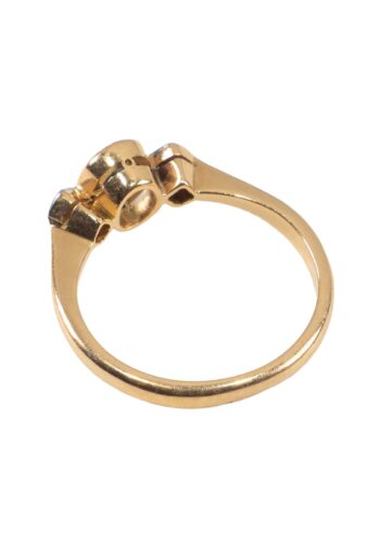 Ca. 1960 - Trilogy ring with aquamarine and diamonds - Image 4