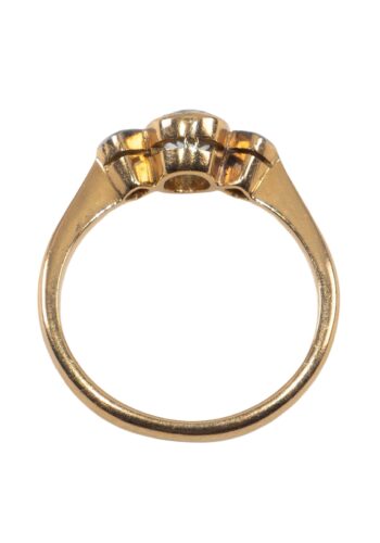 Ca. 1960 - Trilogy ring with aquamarine and diamonds - Image 5