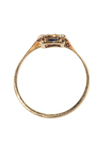Ca. 1920 – Art déco ring with diamonds and sapphire - Image 4
