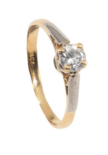 Ca. 1960 – Engagement ring with diamond solitaire