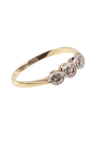 Ca. 1930 - Trilogy ring with 3 diamonds - Image 3